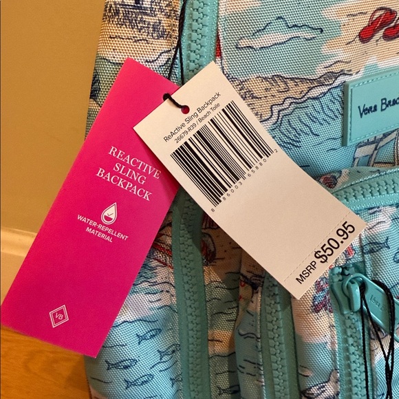 Vera Bradley Reactive Sling Backpack NWT in beach toile - Picture 6 of 10